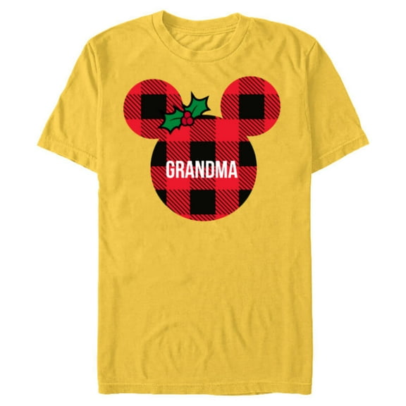 Disney Minnie Mouse GRANDMA Holiday Family - Short Sleeve Blended T-Shirt for Adults - Customized-Yellow