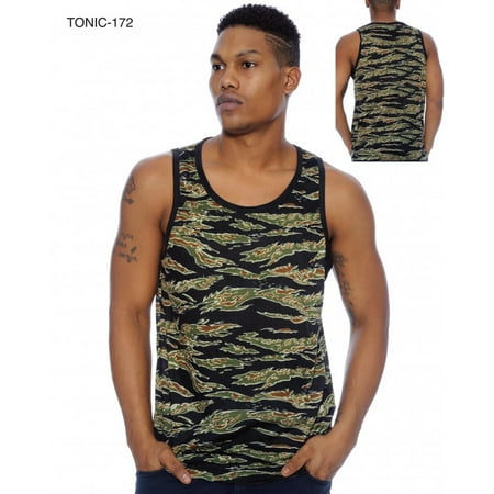 - Men's Tank Top Jersey Style All Over Print Muscle Shirt Camo/Green (MD) W53