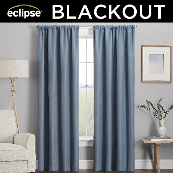 ECLIPSE Kendall Modern Blackout Thermal Rod Pocket Window Curtain for Bedro Eclipse Kendall Modern Darkening Insulated Drapes, Single Panel