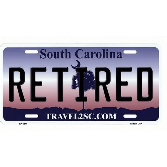 South Carolina Retired Metal License Plate
