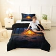 thumbnail image 4 of Catabedysis Camping Twin Comforter Sets,Rustic Style Bedding Set For Boys,Multicolor,Black Reversible,2pcs,1 Comforter and 1 Pillowcase, 4 of 7