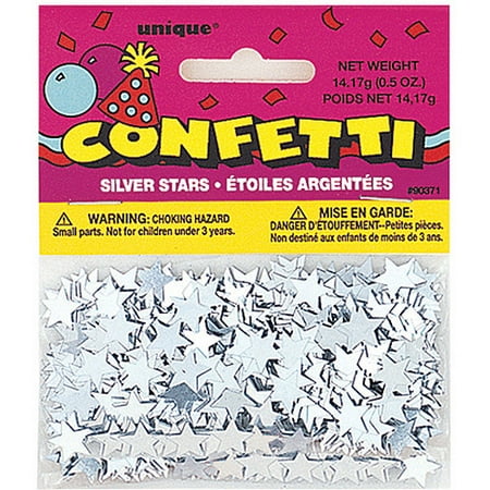 (2 pack) Foil Star Confetti, 0.5 oz, Silver
