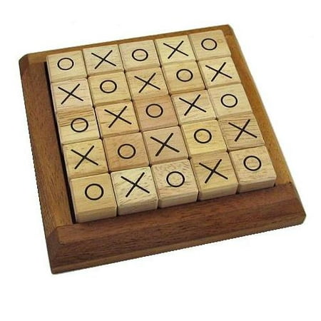 Mosaic Tic Tac Toe - Wooden Strategy Game