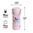 thumbnail image 2 of Elemental Kids Core Water Bottle 18oz Stainless Steel Unicorn Rainbow Water Bottle with Straw Lid & Pop-It Handle, 2 of 7