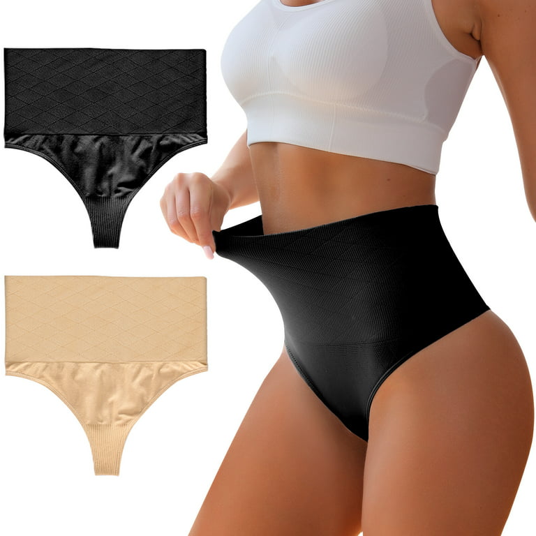 Cinvik Stomach Shapewear Seamless High Waisted Tummy Control Thong Body  Shaper Compression Slimming Underwear M