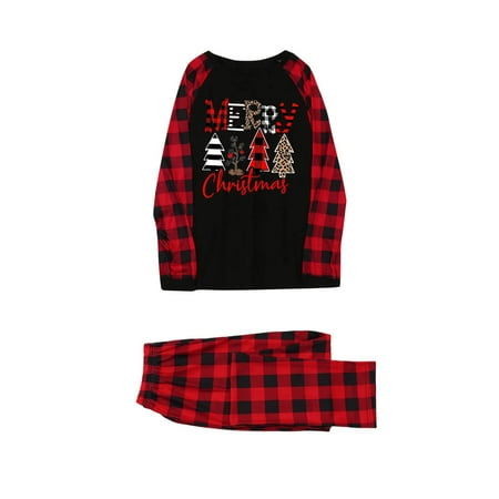 

Honeeladyy Christmas Mom Pajamas Set For Family Long Sleeve Christmas Printed Sleepsuits Red Plaid Top And Long Pants Sleepwear Sets Black Discount