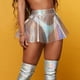 thumbnail image 3 of Minifalda acampanada con pliegues y cintura alta para mujer - Poliéster TPU brillante y transparente - Falda sexy para discotecas y fiestas, 3 of 8