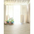 thumbnail image 1 of BSDHOME Polyester 5x7ft Wooden Floor Door Colorful Flowers Photography Backdrops Photo Props Studio Background, 1 of 2