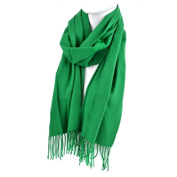 Green Fall/Winter Scarf for Men & Women-Solid Color Soft Feel Acrylic Scarves