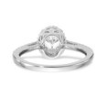 thumbnail image 5 of Solid 14K White Gold Diamond Oval Diamond Side-Stones with CZ Cubic Zirconia Center Stone Oval Halo Engagement Ring Size 7, 5 of 8