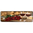 thumbnail image 5 of SKYSONIC 2'X6' Valentine Rose Wine Runner Rug with Rubber Backing, Romantic Dinner Non Slip Entryway Rug Runner Washable Soft Area Rug Carpet for Hallway Bedroom Kitchen Decor, 5 of 6