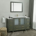 thumbnail image 3 of Vanity Art 60" Single Sink Freestanding Bathroom Vanity Set with Ceramic Top and Mirror, 3 of 8