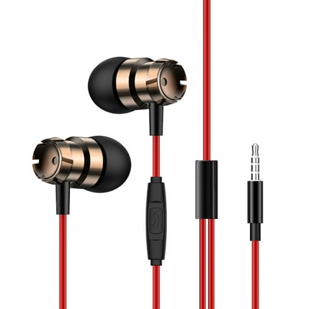 Headphones Long Cord Metal In Ear Headphones With Microphone Turbo Bass 3.5mm Wired Headphones For Mobile Computer MP3 Universal Hyper Vest Pro