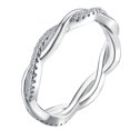 thumbnail image 2 of Couples Wedding Crystal Ring Punk ring Wedding Twist Loop Circle Woman Man Girls Lady Party Jewelry Rings, 2 of 9