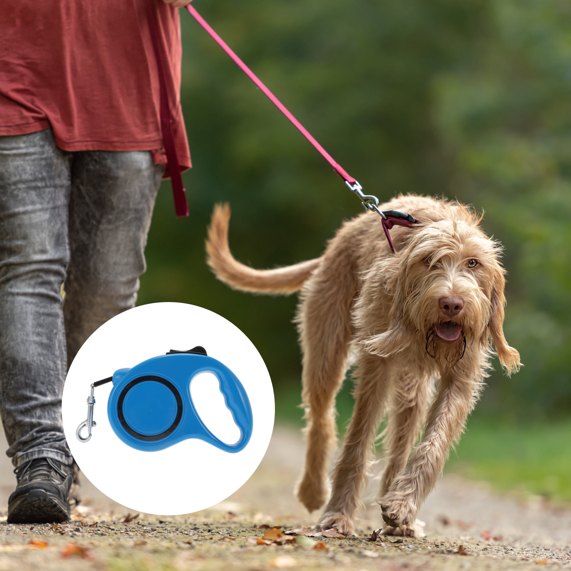Unique Bargains Circle Pet Leash for Dogs and Puppies Comfortable Handle Blue 9.84ft