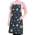 thumbnail image 5 of Pioneer Flower Floral Print Pattern Apron for Women and Men, Cotton Linen Waterproof with Pockets, Adjustable, 33x27 Inch for Kitchen, Gardening, BBQ, Salon, 5 of 6