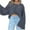 Navy, variant on dGslk Women Loose Knit Sweater Long Sleeve Pullover Lightweight Cropped Top Casual Oversized Jumper Soft Breathable Design Brown L