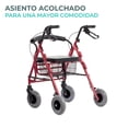 thumbnail image 4 of Andadera Rollator Todo Terreno Híbrida con Descansapies con Asiento y Canastilla | Llanta de 20 Cm [Roja], 4 of 9