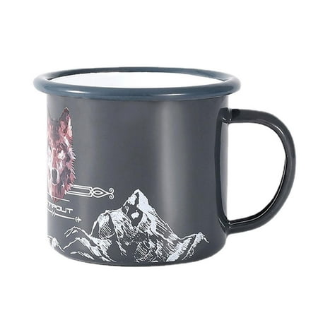 

Fovolat Enamelware Mug|300ml Camping Mug with Handle Outdoor|Round Piping Process Coffee Tea Cups Mugs for Camping Hiking Backpacking