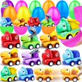 thumbnail image 1 of Huevos de Pascua precargados con coches retráctiles con forma de dinosaurio, paquete de 12, 1 of 6