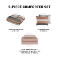 thumbnail image 3 of Regency Heights 5 Piece Stripe Comforter Set, Twin Size Bed in a Bag Bedding Set for Dorm Room, Comforter Bed Set with Flat Sheet and Fitted Sheet, Coral/Grey, 3 of 7
