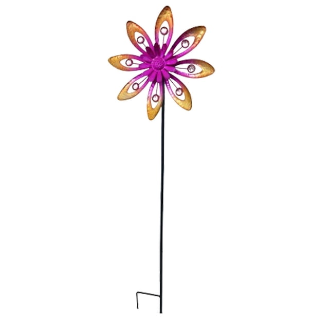 DOLITY 1 Garden Wind Wind Sculpture Street Path Metal Yard Windmill PInk