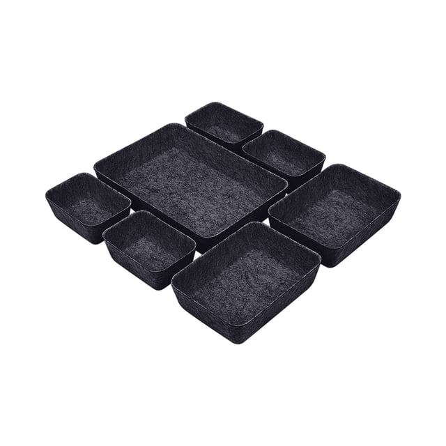 EGNMCR Rangement et Organisation de Bureau Organiseurs de Tiroirs de Bureau Plateaux Bacs de Rangement en Feutre Séparateurs de Tiroirs Bacs Organiseurs 7 Paquets de Rangement