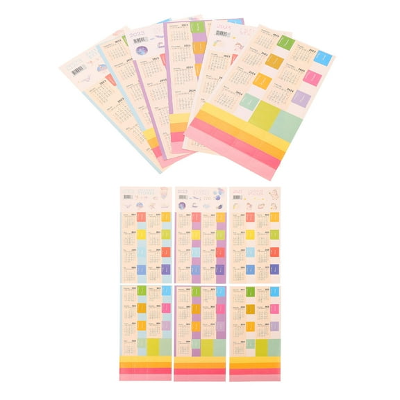 HEATSHAKING 12 Sets Calendar Index Stickers Page Sticky Tabs Assorted Color 8.25X4.52X0.04in