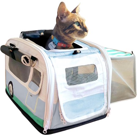 2-in-1 Premium Cat Carrier - Airline Approved, Veterinary Approved Calming Carrier for Anxious Cats, Soft-Sided, Expandable & Collapsible, Cat Hideaway, 17" x 11" x 11", Ideal for Cats and Kittens