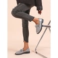 thumbnail image 5 of Women‘s Gray Butterfly Knot Slip-on Loafers Breathable Flat Shoes, 5 of 7