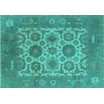 thumbnail image 1 of Ahgly Company Machine Washable Indoor Rectangle Oriental Turquoise Blue Traditional Area Rugs, 6' x 9', 1 of 4
