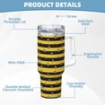 thumbnail image 5 of Sikiie Striped With Bees Insulated Stainless Water Bottle Lid Travel Mug Cup Insulated Tumblers Cup 40oz Ice Bully With Handle, 5 of 8