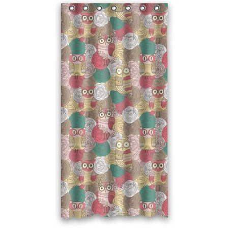 Owl Bathroom Accessories GreenDecor Flower Of Lovely Owls Waterproof Shower Curtain Set with Hooks Bathroom Accessories Size 36x72 inches ()