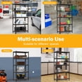thumbnail image 5 of NiamVelo 5 Tier Garage Shelves Heavy Duty Metal Shelving Unit 1655LBS Adjustable  Storage Rack Utility Shelf for Warehouse Pantry Kitchen, 11.8"D x 27.6"W x 60" H,Black, 5 of 7
