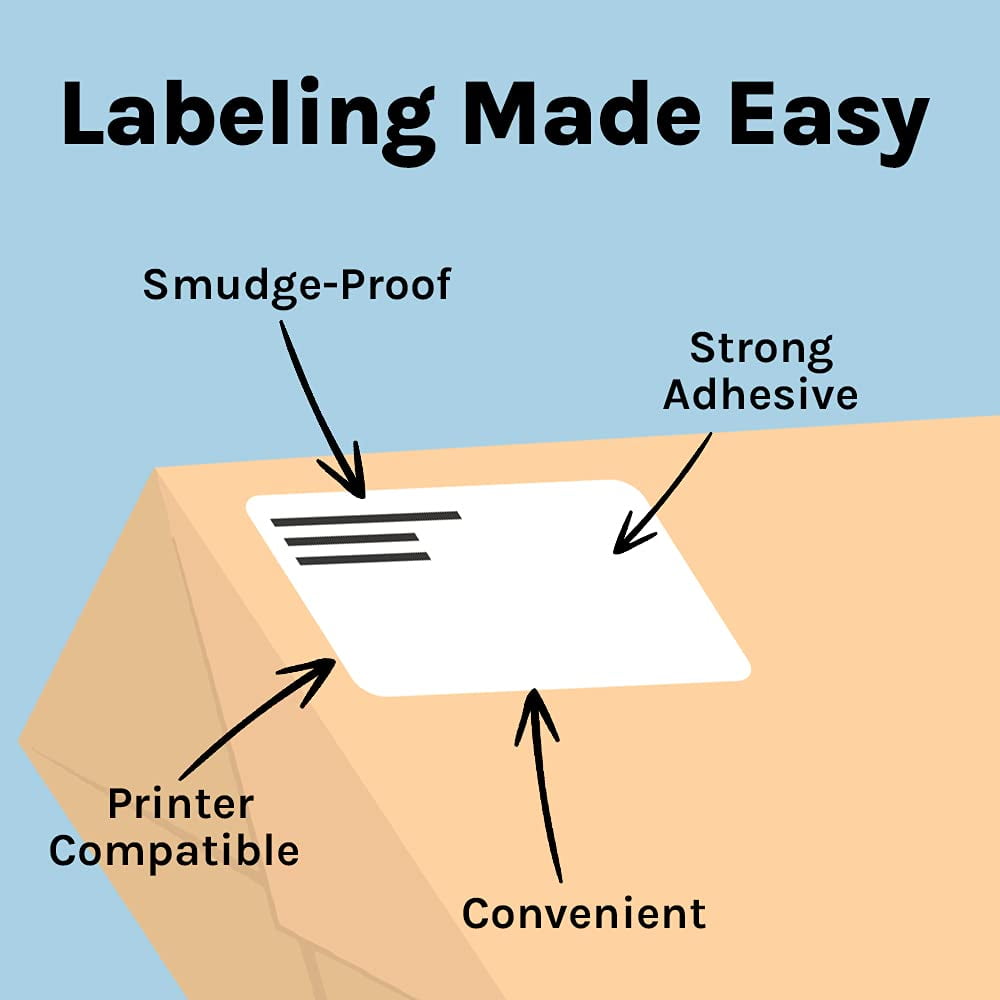 Premium Label Supply White Sticker Mailing Labels – 4” x 1.33" – Laser/Inkjet Compatible – (14 Labels/Sheet), 1000 Sheets – 14000 Total Adhesive Labels