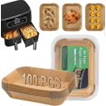 thumbnail image 1 of 100 Pcs Doublures de Friteuse à Air Chaud Jetables Antiadhésives pour Ninja Dual, 1 of 4