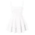 thumbnail image 5 of Afdoent Women's Dresses Summer Dresses Blue Sling With Square Neckline And Backless Bow For Double Ruffle Hem Boho Beach Dress, 5 of 6