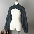 thumbnail image 6 of SIEYIO Steampunk Puff Long Sleeve Detachable Dickey Blouse Vintage Lapel False Collar Cutout Cropped Half Shirt Top for Women, 6 of 13