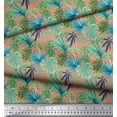 thumbnail image 2 of Soimoi Georgette Viscose Fabric Tropical Leaves Fabric Prints by Yard 42 Inch Wide, 2 of 5