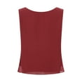 thumbnail image 2 of Zaldita Women's Round Neck Sleeveless Tank Top Summer Casual Loose Fit Chiffon Blouses Shirts Tops Burgundy 3XL, 2 of 7