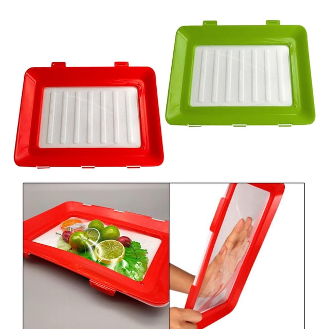 bandeja de conservación de verduras,bandeja grande de conservación de alimentos bandeja de comida para el coche,Bandeja de verduras con tapa cero desperdicio cocina,bolsas para siempre frutas Macarena bandeja de conservación de verduras