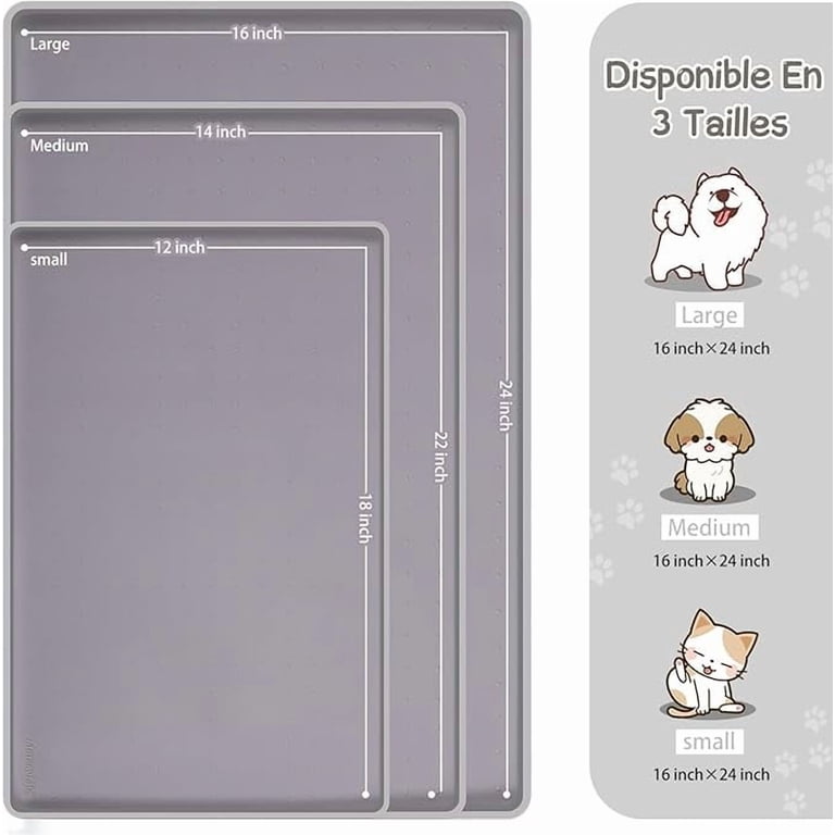 MateeyLife Silicone Pet Feeding Mat, 18" x 12" Waterproof photo 2