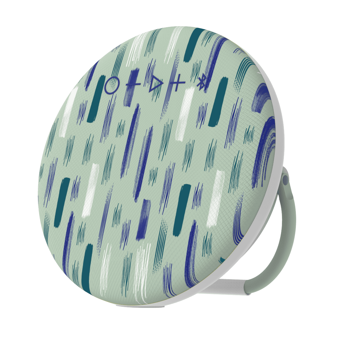 onn. Portable Bluetooth Speaker | IPX4 Water Resistant | Round Wireless Speaker, Moss Brushstrokes