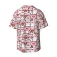 thumbnail image 2 of Xecao offers the Kawaii Pig for Men's Casual Short-sleeved Shirt, a button-up collared shirt with a pocket, perfect for beach vacations and yacht travel in the X-Large size., 2 of 7