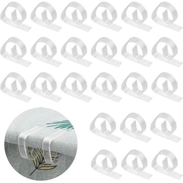24 Pieces Plastic Tablecloth Clips, Variable Clear Tablecloth Clips Transparent Table Cover Clips Table Cover Clip for Picnic Party Home
