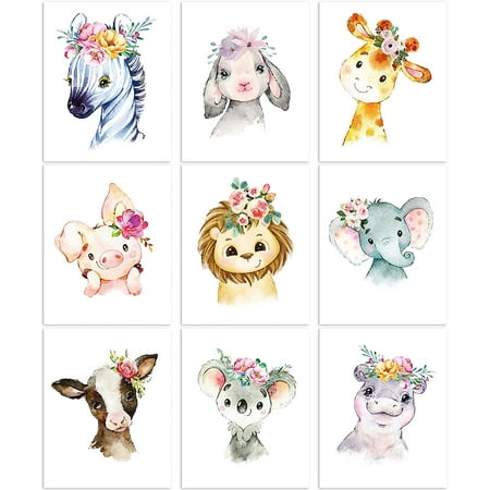 9 Pieces Animal Nursery Wall Art Animal Wall Decoration Nursery Jungle Animal Wall Art Prints for Baby Girl Boy Room Nursery Decor KSCD Home Decoration 8 x 10 inch (Unframed) - - | Walmart Canada 9 Pieces Animal Nursery Wall Art Animal Wall Decoration Nursery Jungle Animal Wall Art Prints for Baby Girl Boy Room Nursery Decor KSCD Home Decoration 8 x 10 inch (Unframed) - - | Walmart Canada
