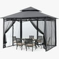 thumbnail image 5 of GHG-1111DPNT-Khaki ABCCANOPY Patio Outdoor Gazebo for Double Roof Soft Canopy Dark Gray 10ftx12ft, 5 of 5