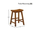 thumbnail image 2 of OakvillePark Gering Wood Saddle Seat Counter Height Barstool (Set of 2), 24", Oak, 2 of 3
