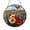 Acrylic 3.5 Inch, variant on Botanical Bluebonnets Faux Stained Glass Window Decor with Orange Poppies, Floral Suncatcher Accent