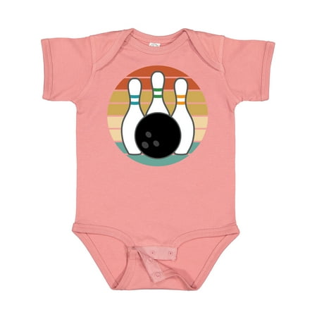 

Inktastic Bowling Pins Ball Bowler Retro Sunset Gift Baby Boy or Baby Girl Bodysuit